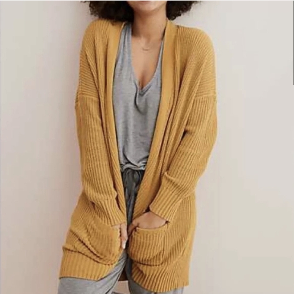 Aerie Mustard Yellow Cardigan Sweater - Size Medium